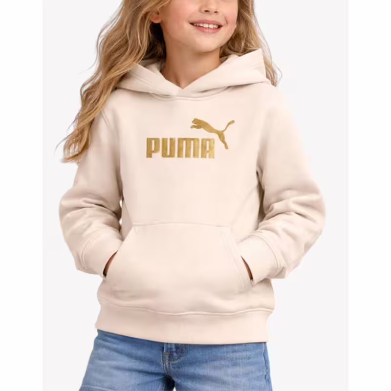 PUMA Glitter Logo Hoodie Beige