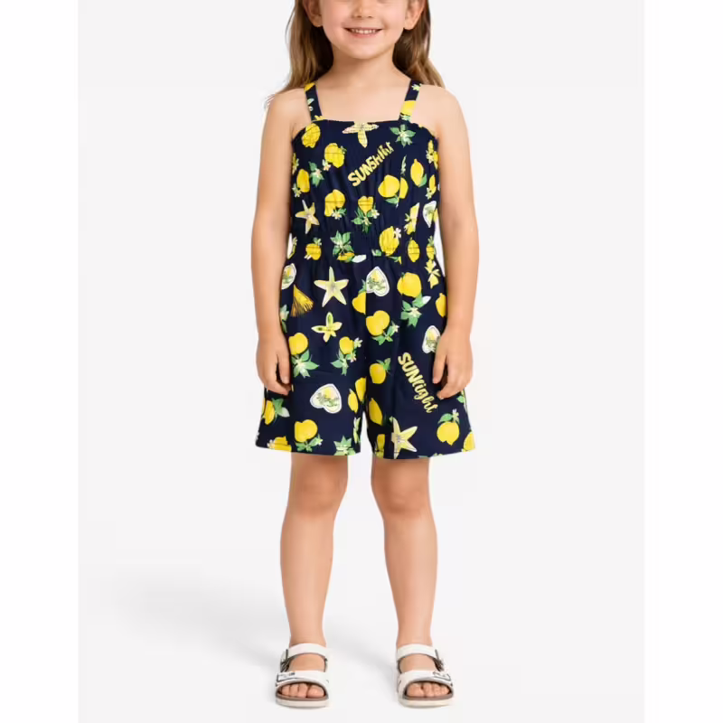CHICCO Girls Short Dungarees Blue Printed