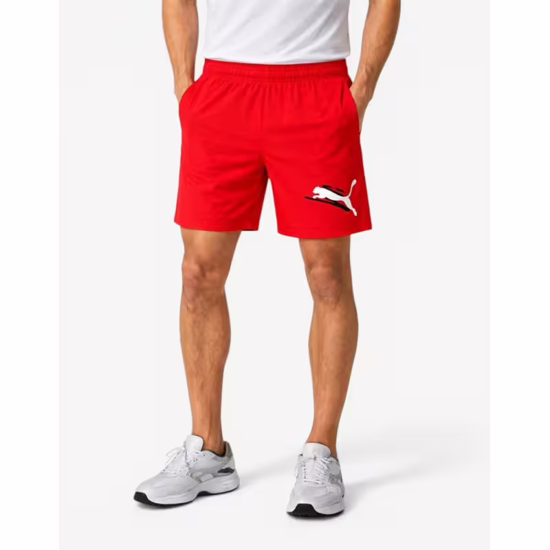 PUMA Essentials+ Logo Lab Shorts Red