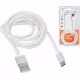 Кабел LX8451, бързо зареждане, текстилен, бял, USB-A(м), MICRO USB(м), 2m