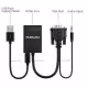 Кабел с конвертор, преобразувател, вход VGA(м), JACK 3,5mm, изход HDMI(ж), 0,3m