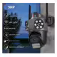 Куполна камера 3008N, видео и аудио наблюдение, тройна, въртяща, Wi-Fi, 5G, 10MP, 1080p, ICSEE