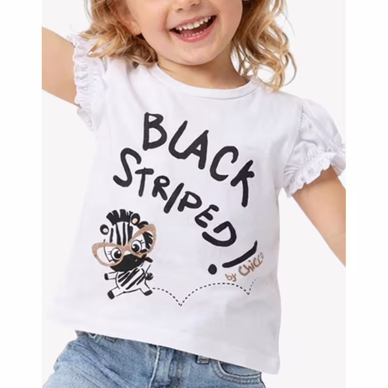 CHICCO Girls Knitted Tee White Printed
