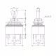 Ключ с лост KN3-3, ЦК, 6pin, 2 положения, черен, 250VAC, 3A, Ф12mm, DPDT