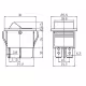 Ключ T120-33, 4pin, 2 положения, светещ, червен, 12VDC, 15A, 28x22mm, DPST