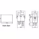 Ключ T120-1, 4pin, 2 положения, светещ, зелен, 250VAC, 3A, 19x13mm, SPST