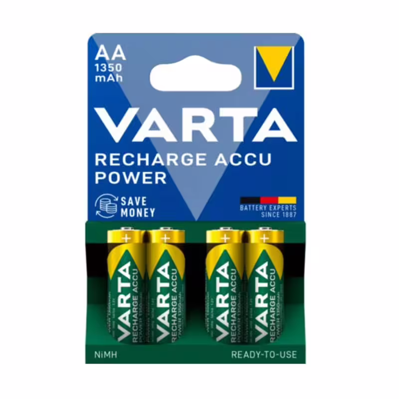 Акумулаторна батерия VARTA, презареждаема, 1,2VDC, 1350mAh, AA, R06, Ni-MH