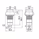 Бутон PBS-11B, незадържащ, черен, НО, 220VAC, 2A, Ф12mm, SPST
