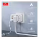 Разклонител за контакт ES-SC18, шуко, 2xUSB, 1xType-C, без кабел, бял, 220VAC, 4000W