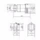 Букса GX16-7, комплект, метална, 7-ца, м+ж, 48VDC, 240VAC, M16x47mm