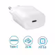 Мрежово зарядно, съвместимо с Samsung, бързо зареждане, бял, USB-C, Type-C, 25W