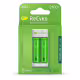 Мрежово зарядно E211, акумулаторни батерии, комплект 2xAA, 2100mAh, USB
