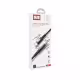 Аудио кабел за музика AUX38, Type-C(м), 3,5mm JACK(м), черен, 1m