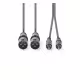 Кабел преходен Nedis, апаратура, професионален, 2xCANON(м), XLR, 2xRCA(м), 3m