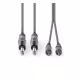 Кабел преходен за пулт Nedis, професионален, 2x6,3mm MONO JACK(м), 2xRCA(м), 5m