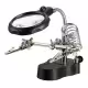 Трета ръка ZD-126-2, стойка за поялник, щипки, лупа, LED осветление, 60mm, x2,5