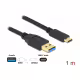 Кабел Type-C Delock, super speed, бързо зареждане,USB-A 3.2(м), USB-C(м), 2m, 10GBps