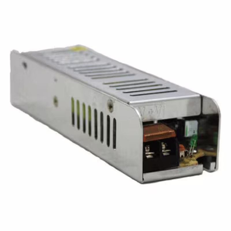 Адаптер, захранване, метален, слим, LED осветление, камери, -12VDC, +12VDC, 5A, 60W, IP20