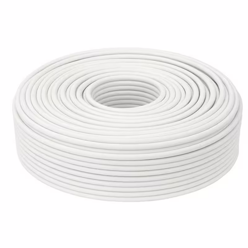 Коаксиален кабел RG6-U, алуминиев екран, бял, 75ohm, Ф6,5mm, Cu