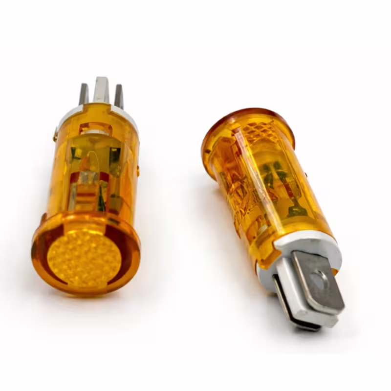Индикаторна глим лампа XH26A, плафон, оранжева, 220VAC, Ф10mm