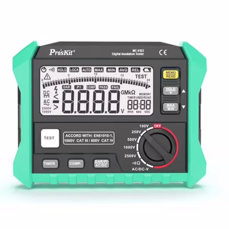Тестер MT-4103, тип мегер, зумер, съпротивление на изолация, 1Gohm, VAC, VDC