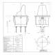 Ключ KCD1-5, 3pin, 2 положения, светещ, червен, 250VAC, 6A, Ф20mm, SPST