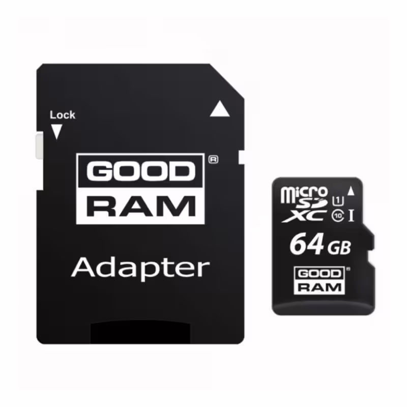 MicroSDHC, карта памет GOODRAM, клас 10, адаптер, 64GB