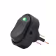 Ключ ASW-20D, 3pin, 2 положения, светещ, зелен, 12VDC, 20A, Ф12mm, SPST