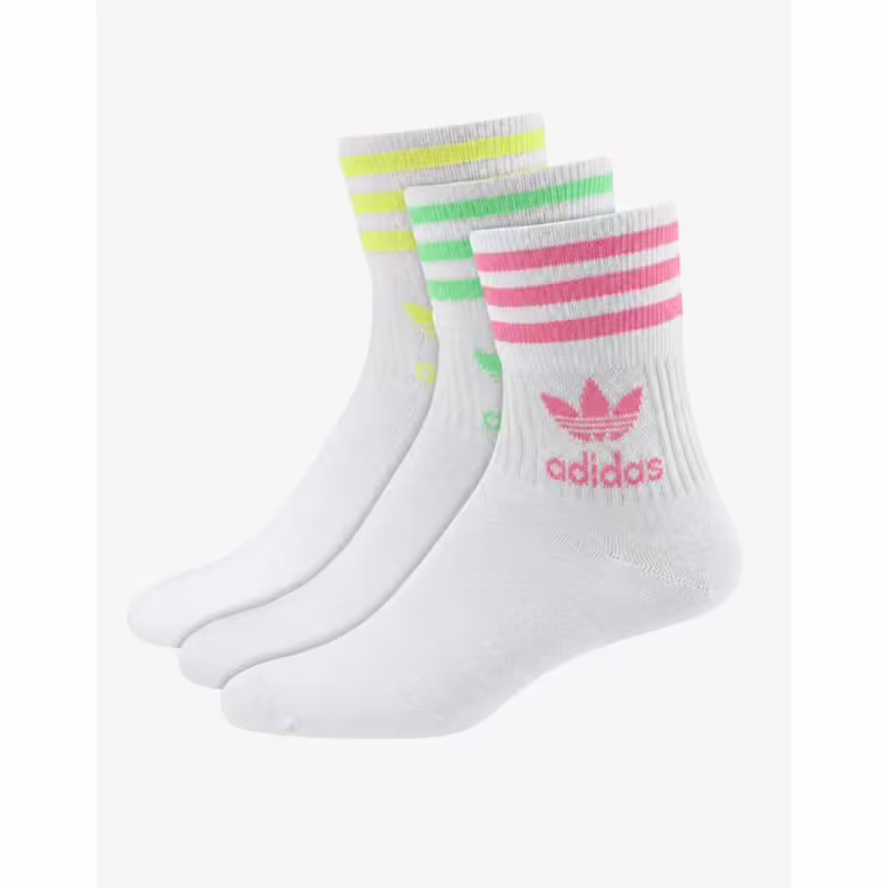 Adidas 3 Packs Originals Mid Cut Crew Socks White