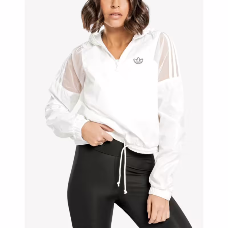Adidas Originals Cropped Windbreaker Jacket White