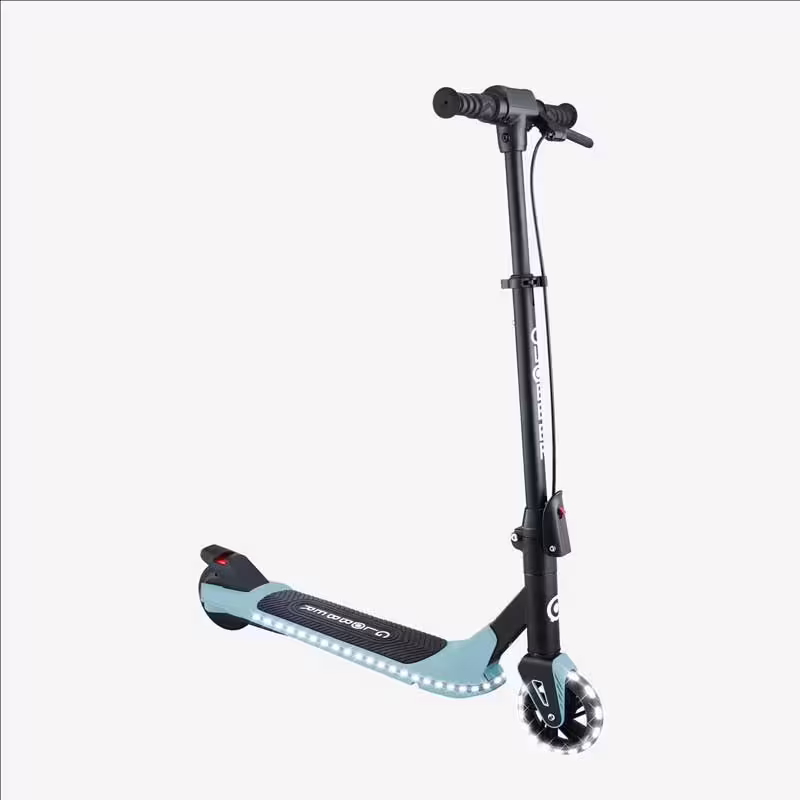 Електрическа тротинетка със светеща платформа и колела GLOBBER E-MOTION 8 - пастелно синя