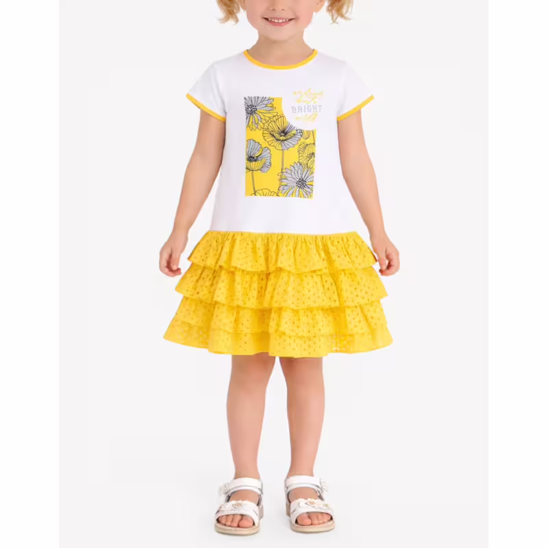 CHICCO Girls Dress White/Yellow