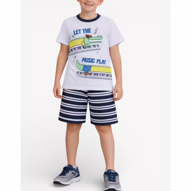 CHICCO Boys Shorts And Tee Set White/Blue
