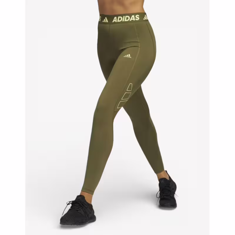 ADIDAS Techfit Logo Graphic Long Leggings Green