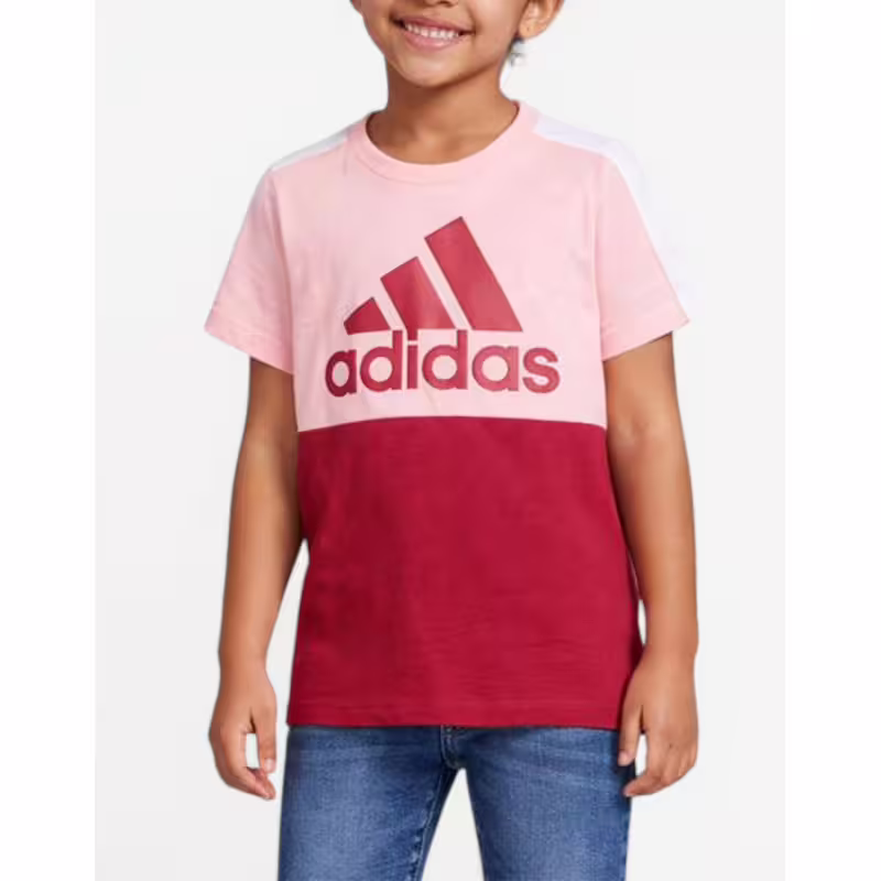 ADIDAS Colorblock Logo Tee Pink