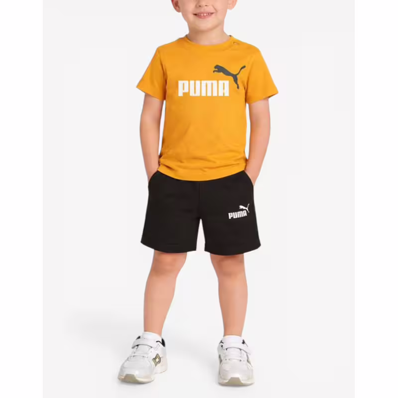PUMA Minicats Tee And Shorts Set Orange/Black
