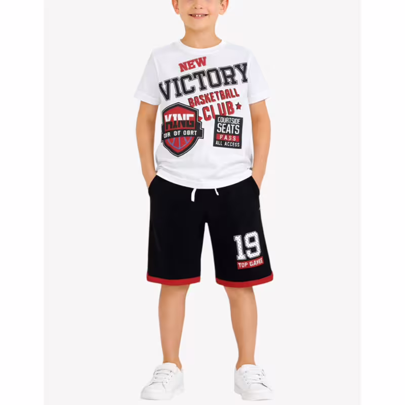 CHICCO Boys Shorts And Tee Set White/Black