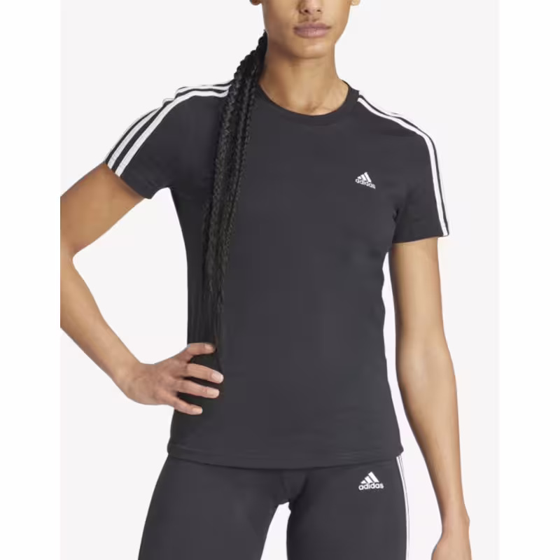 ADIDAS Essentials Slim 3-Stripes Tee Black