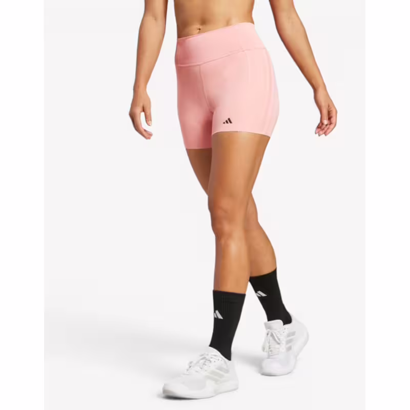 ADIDAS Optim&eacute; 4-Inch Raw Cut Hem Leggings Pink