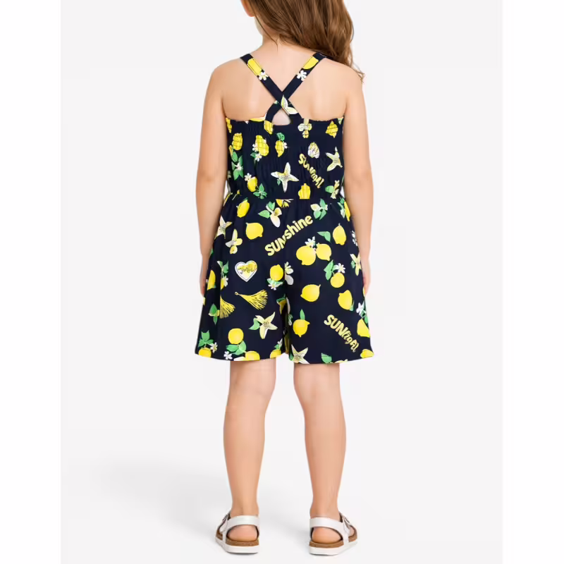CHICCO Girls Short Dungarees Blue Printed