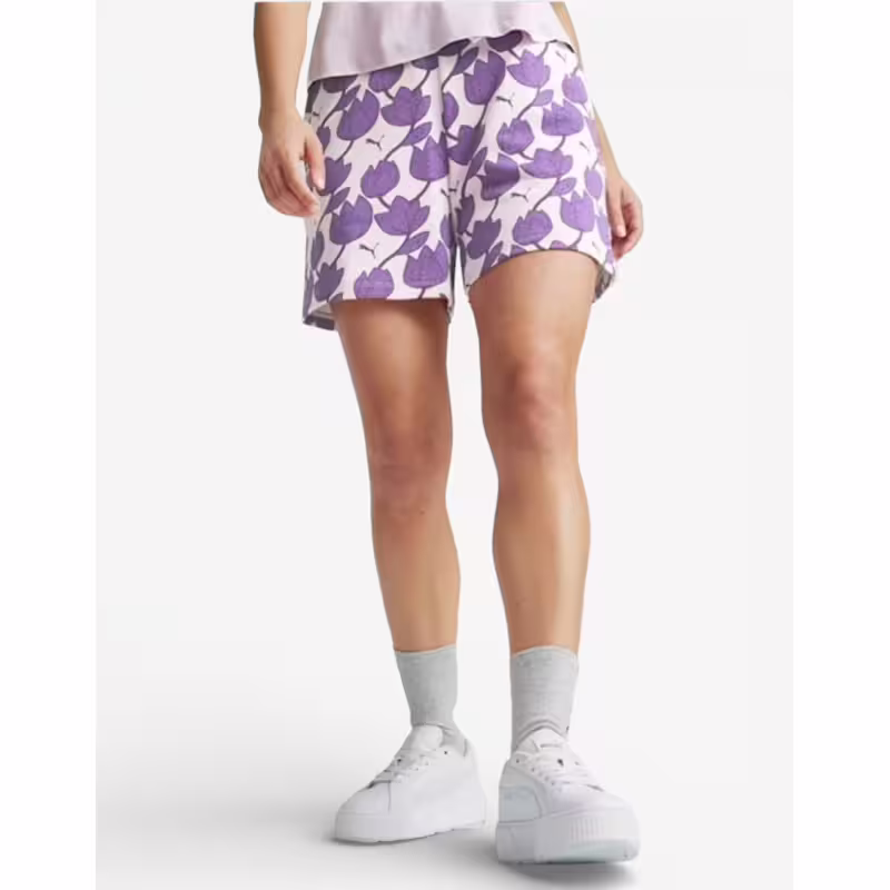 PUMA Essentials+ Blossom 5 Aop Shorts Purple