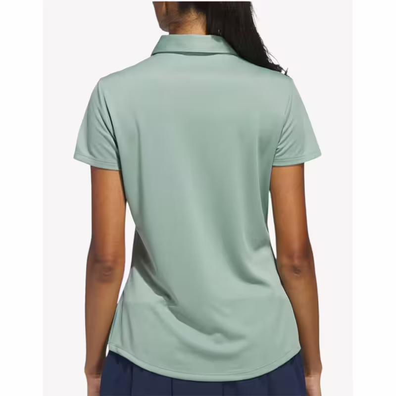 ADIDAS Women's Solid Performance Short Sleeve Polo Shirt Green