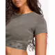 ADIDAS Ribbed Short Sleeve Top Black