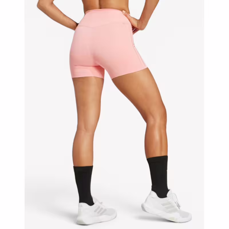 ADIDAS Optim&eacute; 4-Inch Raw Cut Hem Leggings Pink
