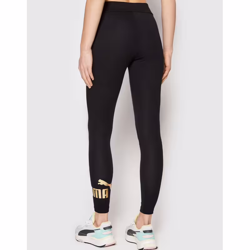 PUMA Essentials+ Metallic Logo Leggings Black