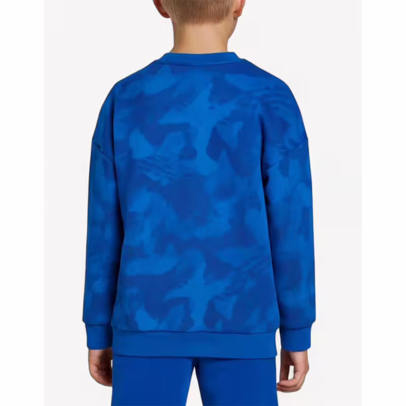 ADIDAS Originals All Over Print Crewneck Sweatshirt Blue
