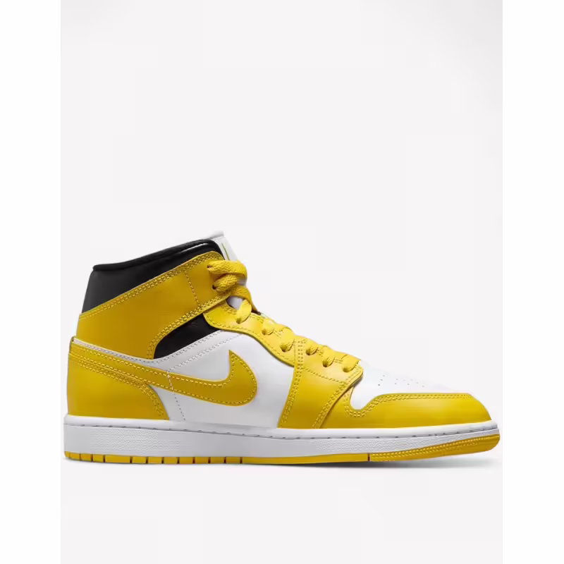 NIKE Jordan 1 Mid Shoes White/Yellow