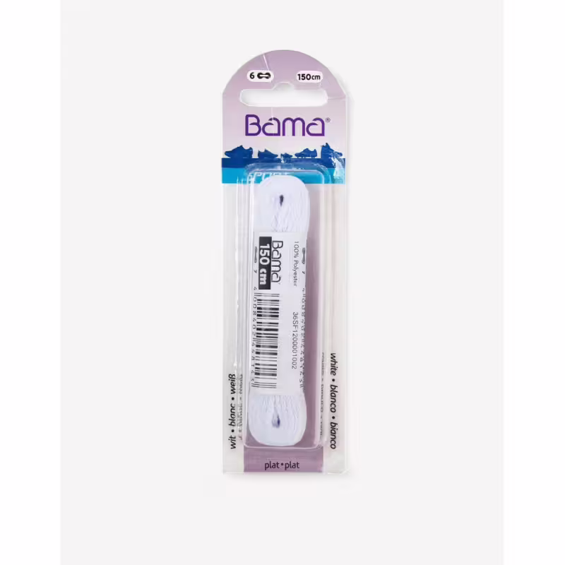 BAMA Flat Laces White -150cm