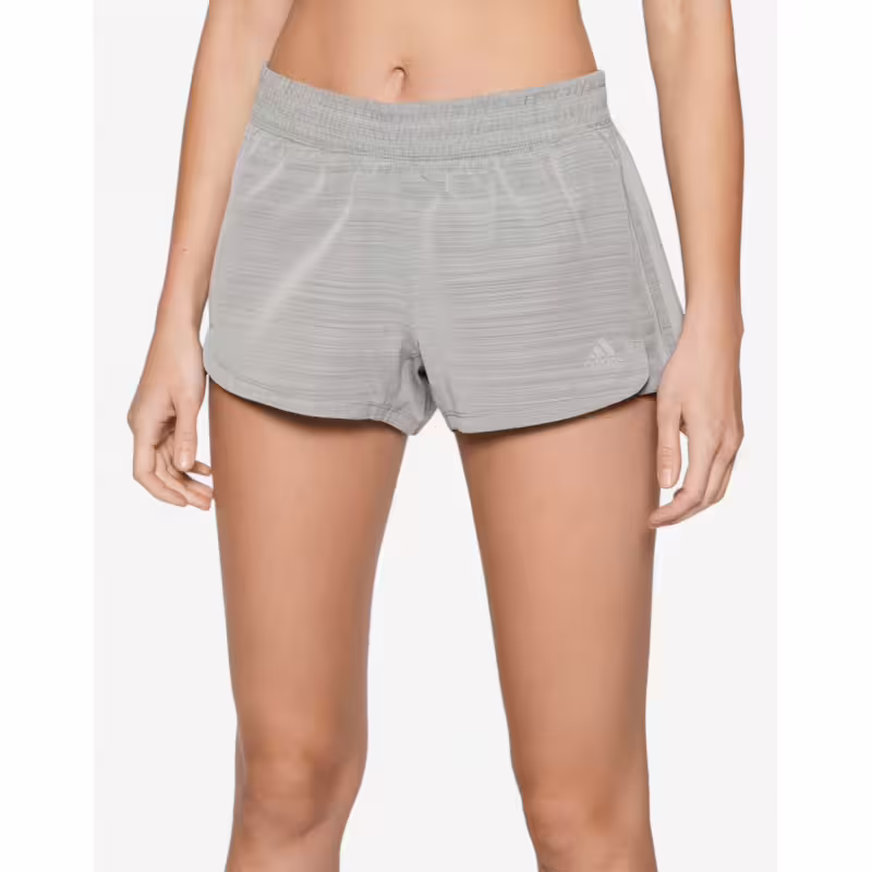 ADIDAS Pacer Training 3-Stripes Heather Woven Shorts Grey