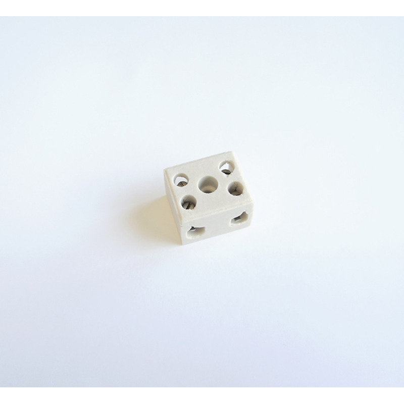 Лустер клема, порцеланова, двуполюсна, 380V, бяла, 2pin, 2,5mm2